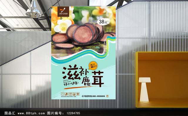 高清鹿茸保健品宣传海报设计