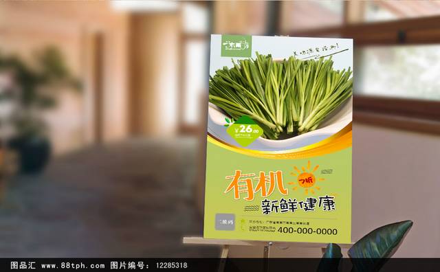 新鲜韭菜海报设计psd