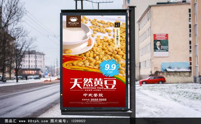 经典大气黄豆宣传海报设计