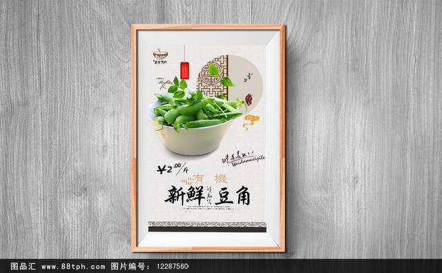 古典清新豆角宣传海报设计
