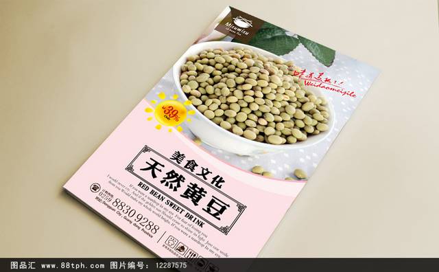 素雅黄豆宣传海报设计