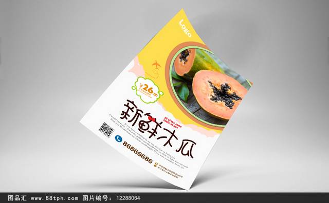 木瓜美食宣传海报设计