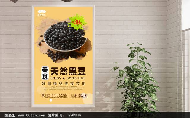 高档黑豆促销海报设计模板