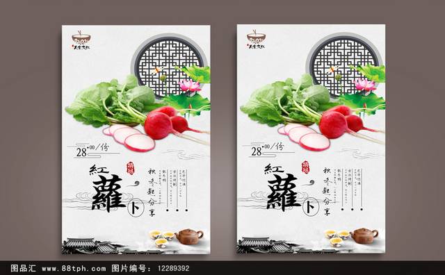 中国风萝卜海报设计