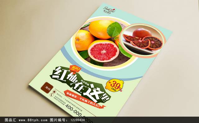 清新柚子宣传海报设计
