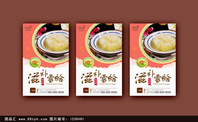 高清雪蛤保健品美食促销海报设计