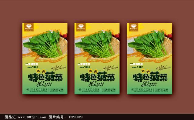 高清菠菜宣传海报设计psd