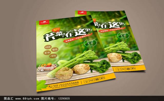 高清绿色芹菜海报设计