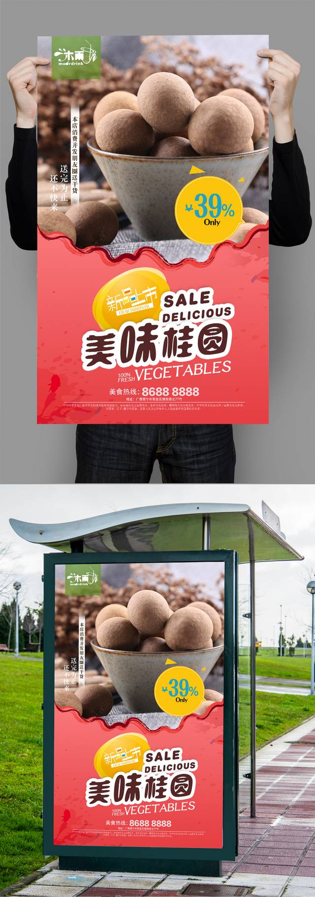 经典高档桂圆宣传海报设计文件