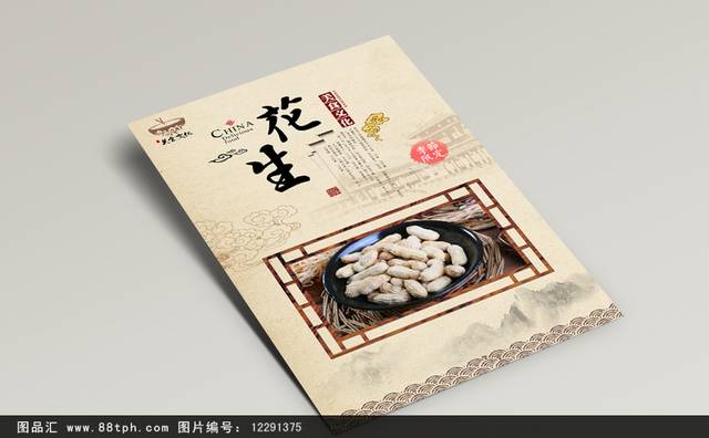 中国风花生坚果美食促销海报
