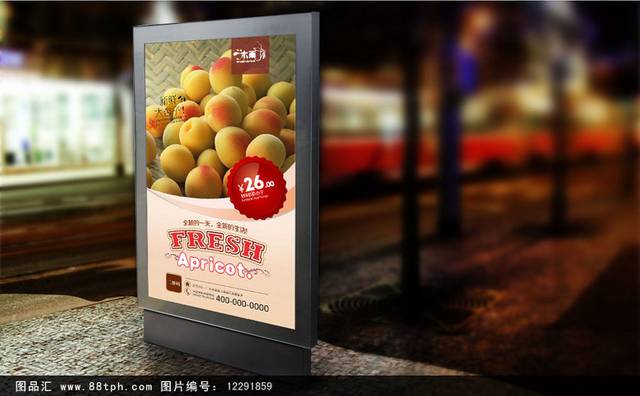 精美新鲜水果杏子海报下载