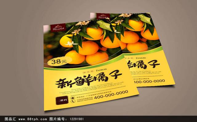 高档新鲜水果橘子海报设计