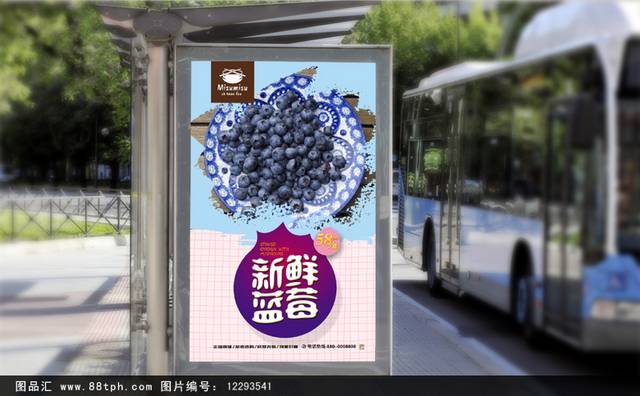 经典蓝莓宣传海报设计psd
