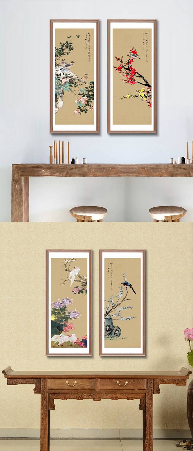 高清梅花挂画PSD设计