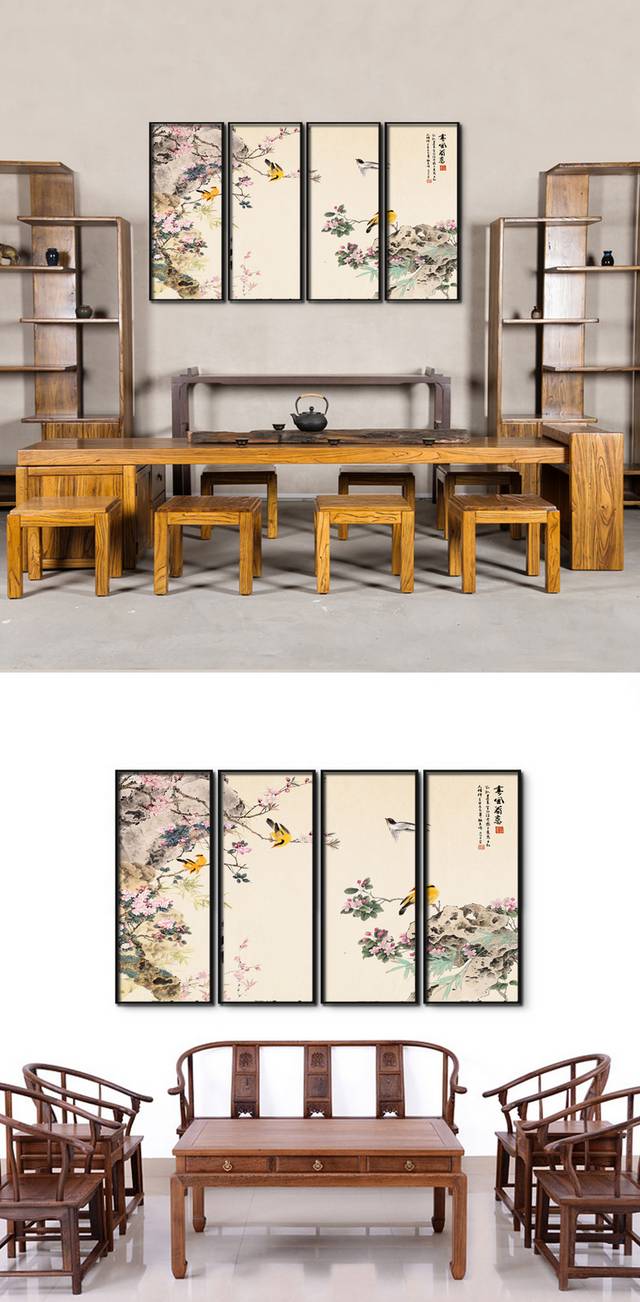 高清花卉PSD挂画设计