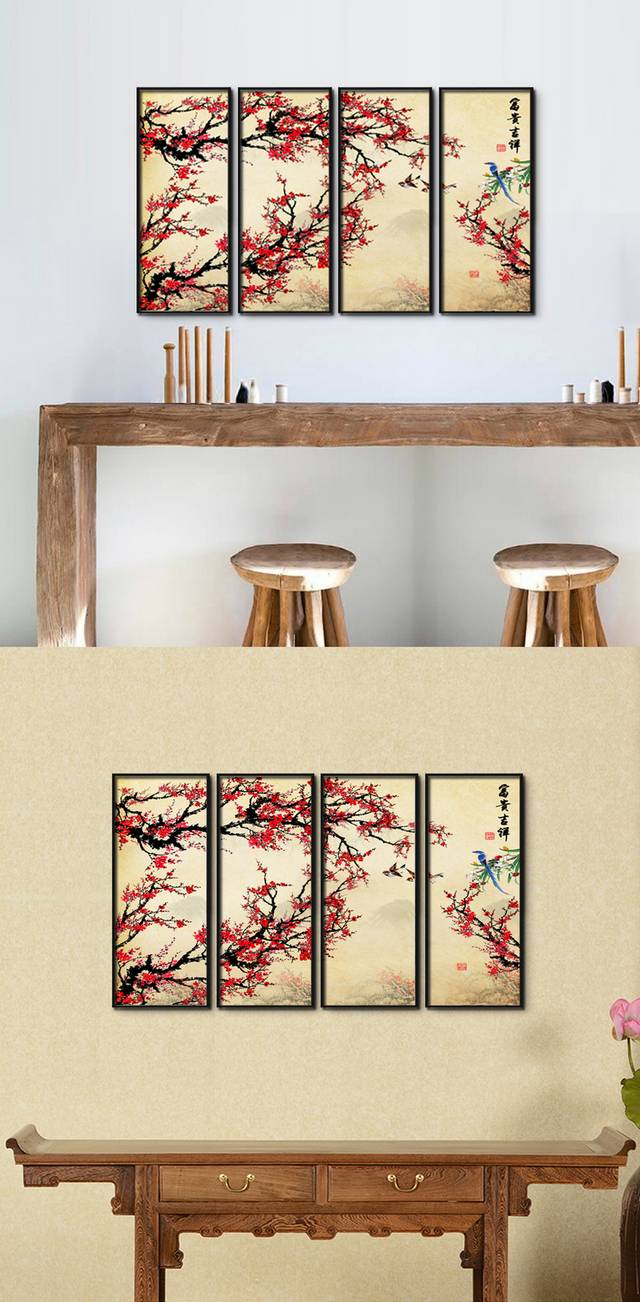 精美高清梅花挂画设计下载