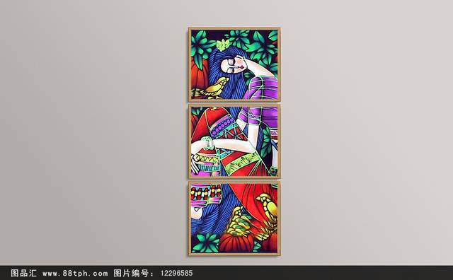 精品拼接人物无框画设计