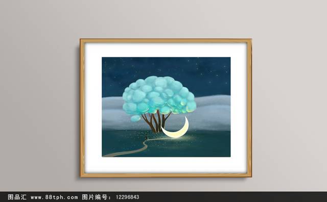 创意夜空无框画设计