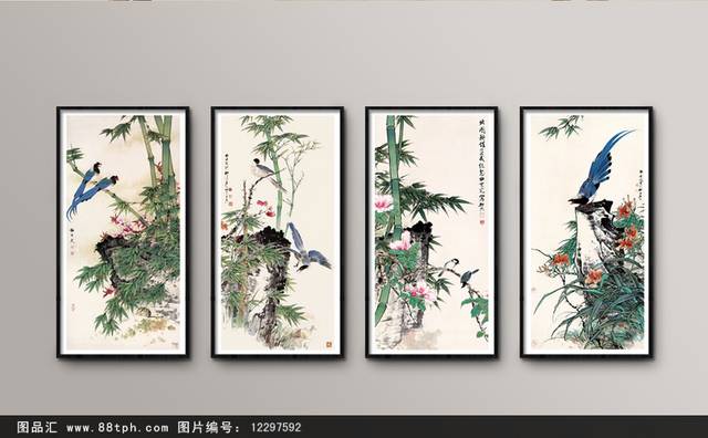 高端中国风竹子装饰画设计