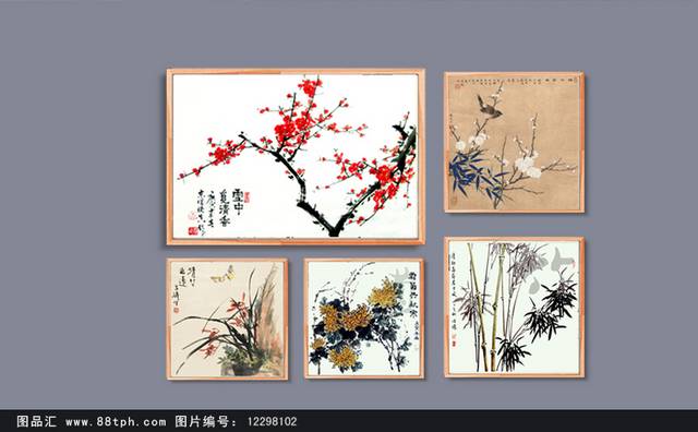 经典花卉室内装饰画设计