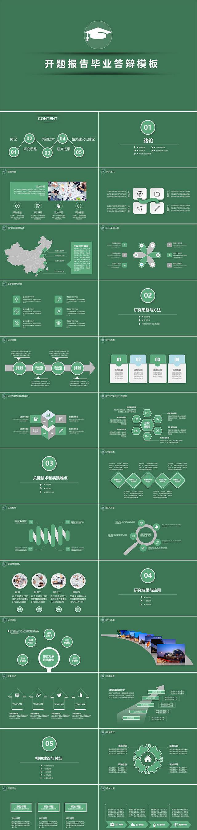 清新学术风开题报告毕业答辩PPT模板