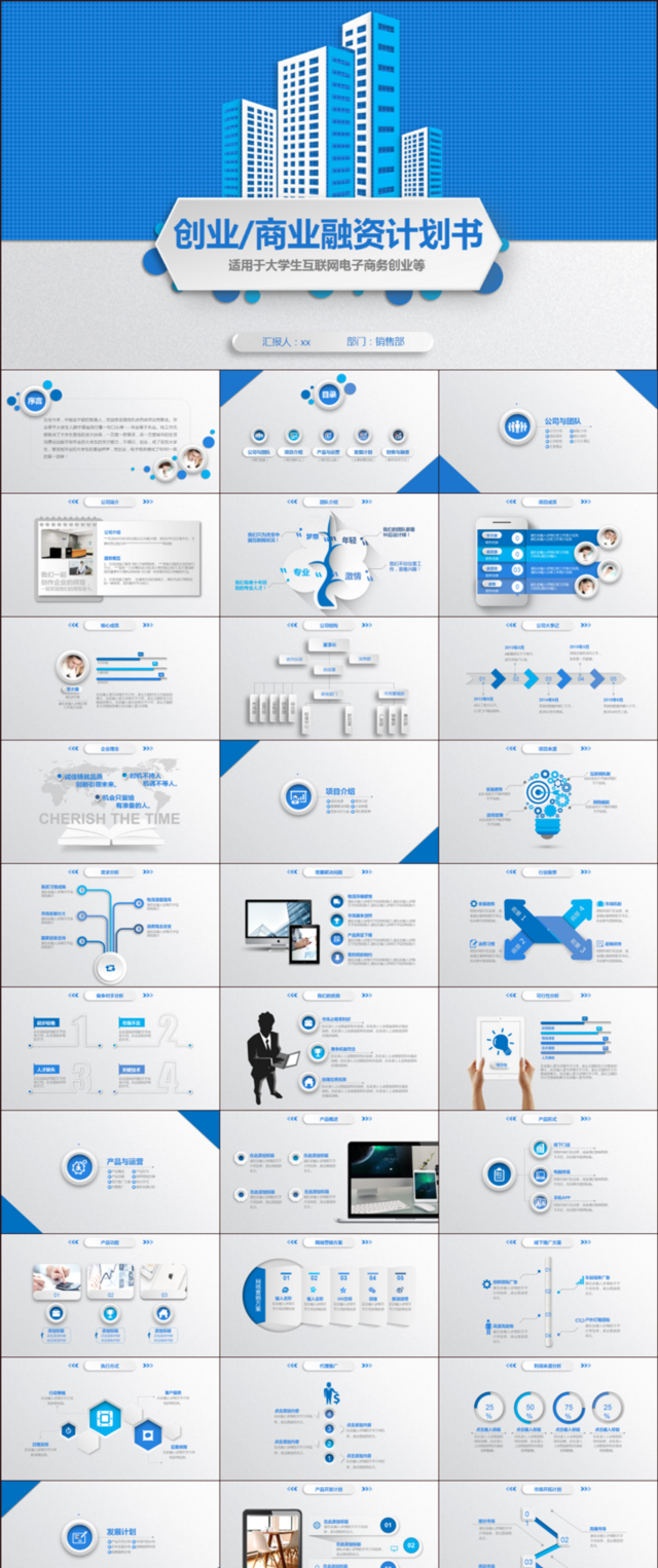 创业商业融资计划书ppt模板