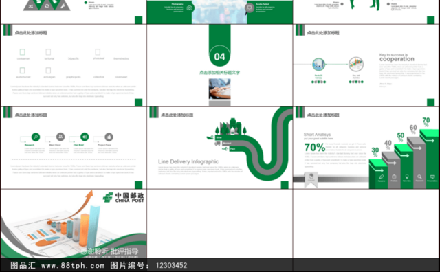 中国邮政总结报告PPT模板