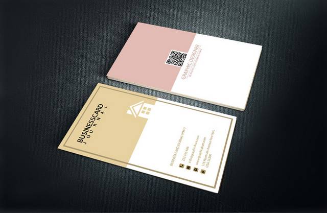 经典清新二维码装饰公司名片设计