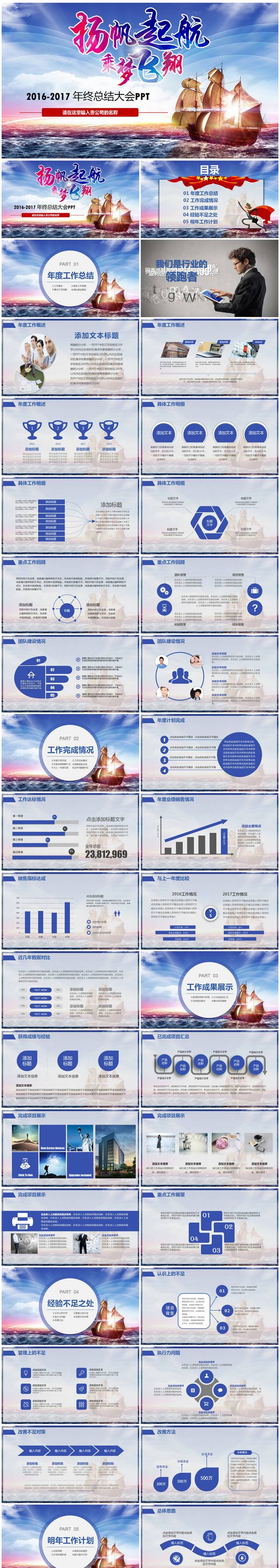 震撼大气工作总结PPT模板