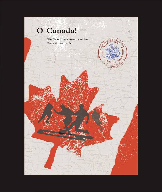 漫画版加拿大滑雪人物海报