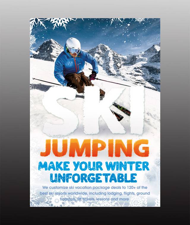 跳台滑雪运动海报