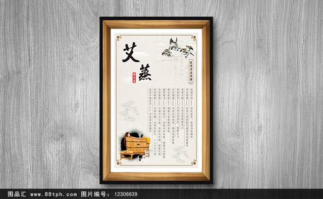 中国风艾蒸养生海报