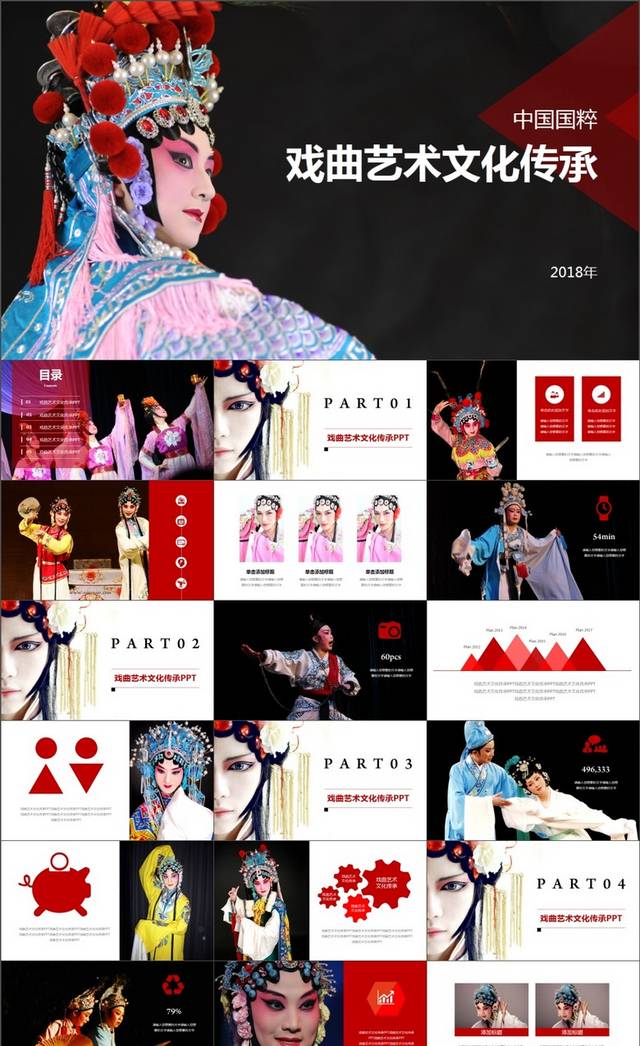 中国戏曲艺术文化传承ppt模板