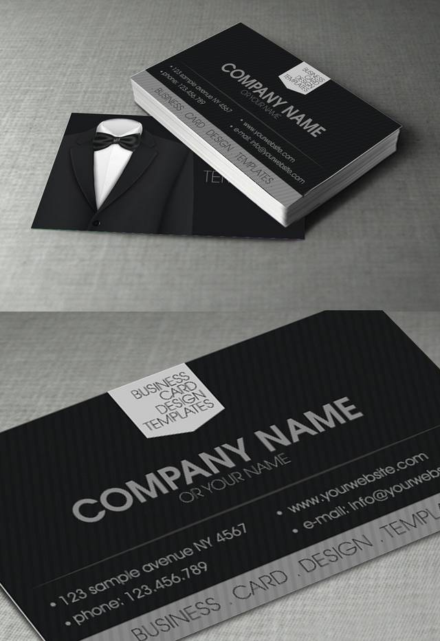 黑色简约西服卡片设计