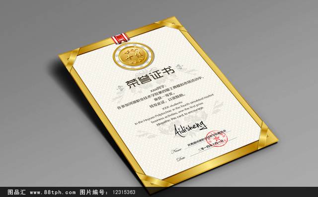 金边高档企业荣誉证书模板