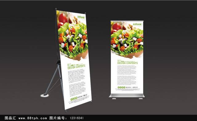 有机新鲜蔬菜X展架模板