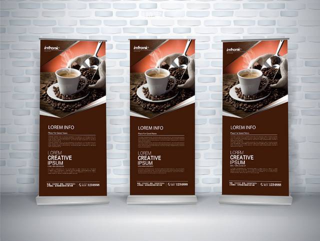 卡布奇诺咖啡宣传X展架设计模板