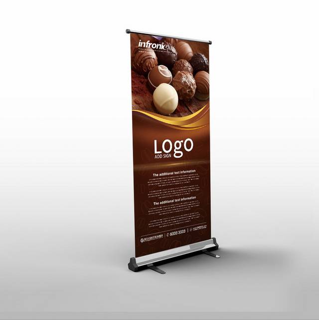精品巧克力x展架模板设计下载