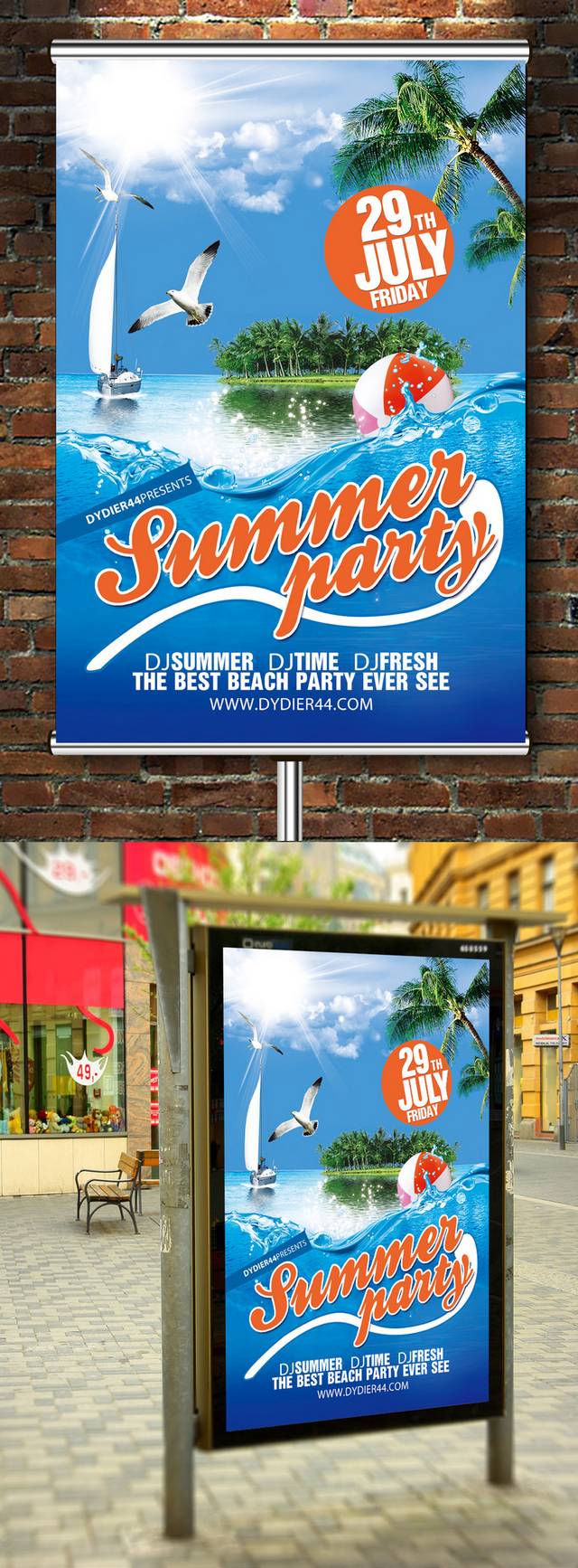 夏季促销宣传海报模板