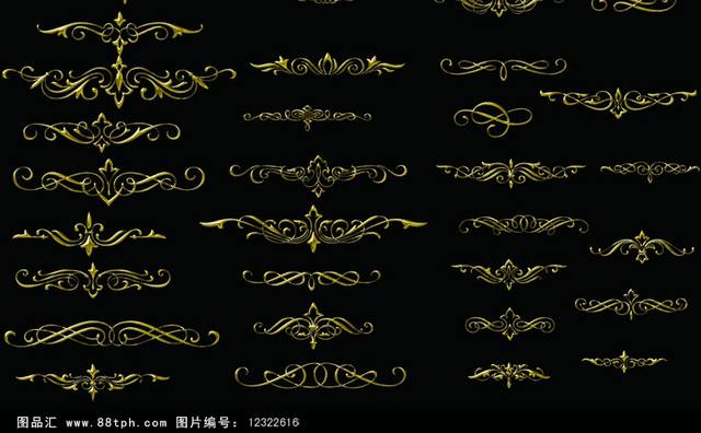 精密额矢量欧式装饰边框花纹