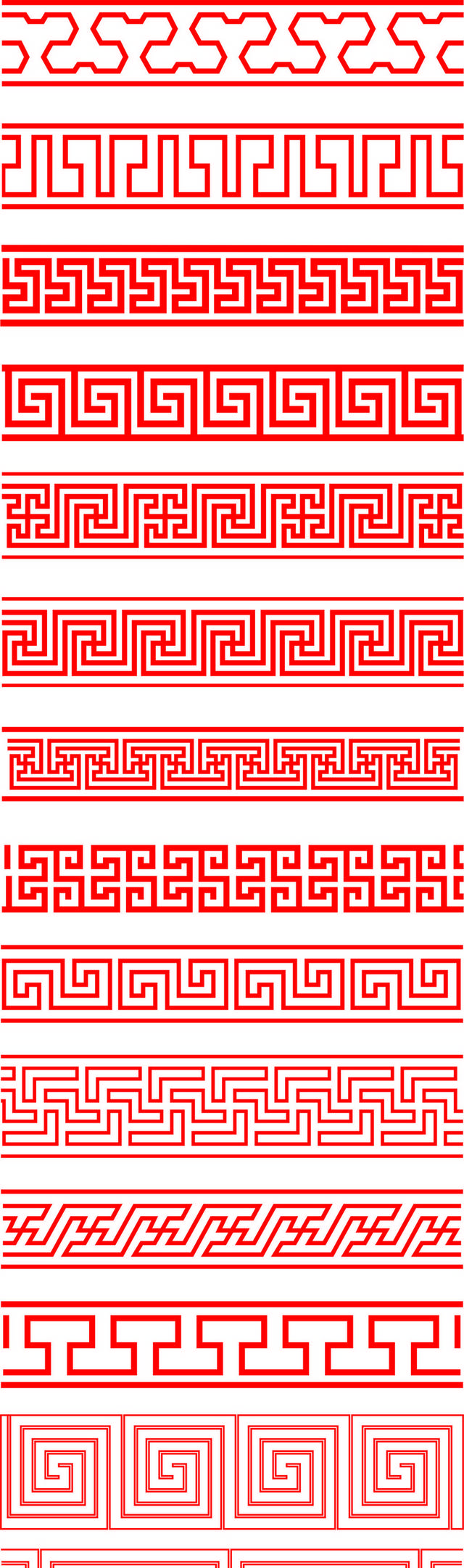 红色中式古典边框底纹