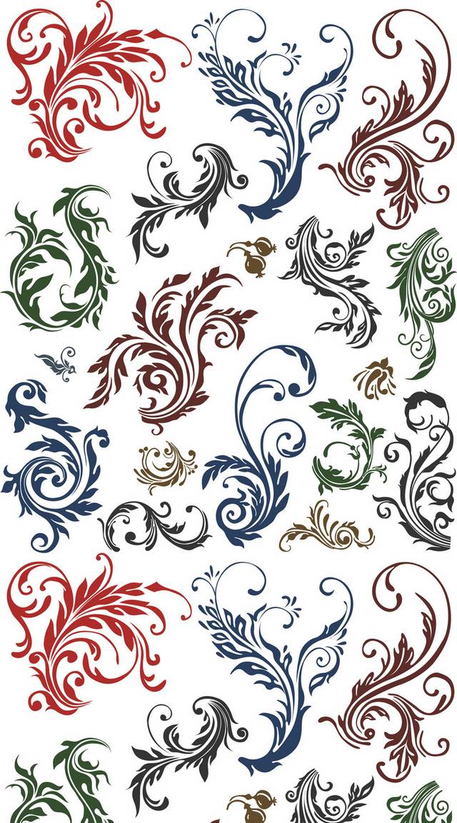 精美抽象羽毛花纹