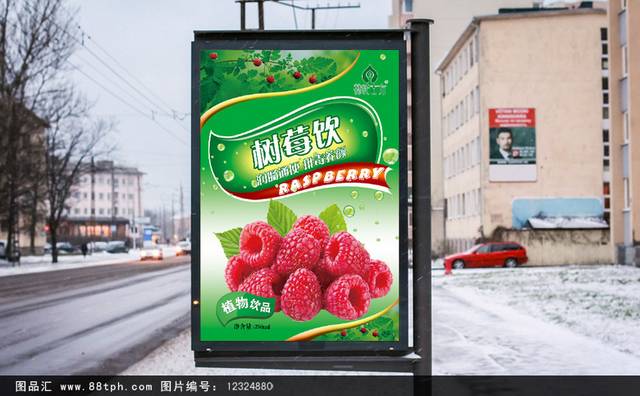 树莓饮品海报