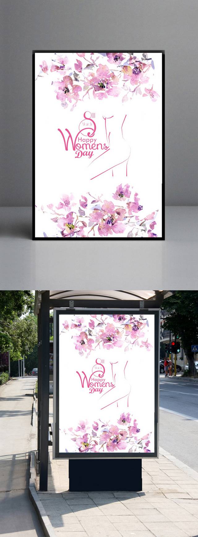 唯美简约女神节海报
