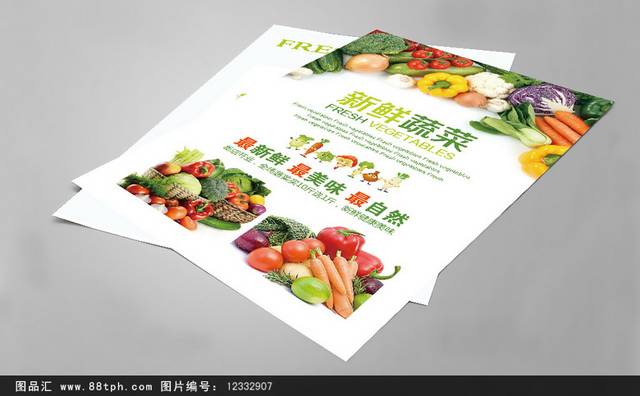 简约大气新鲜蔬菜单页设计