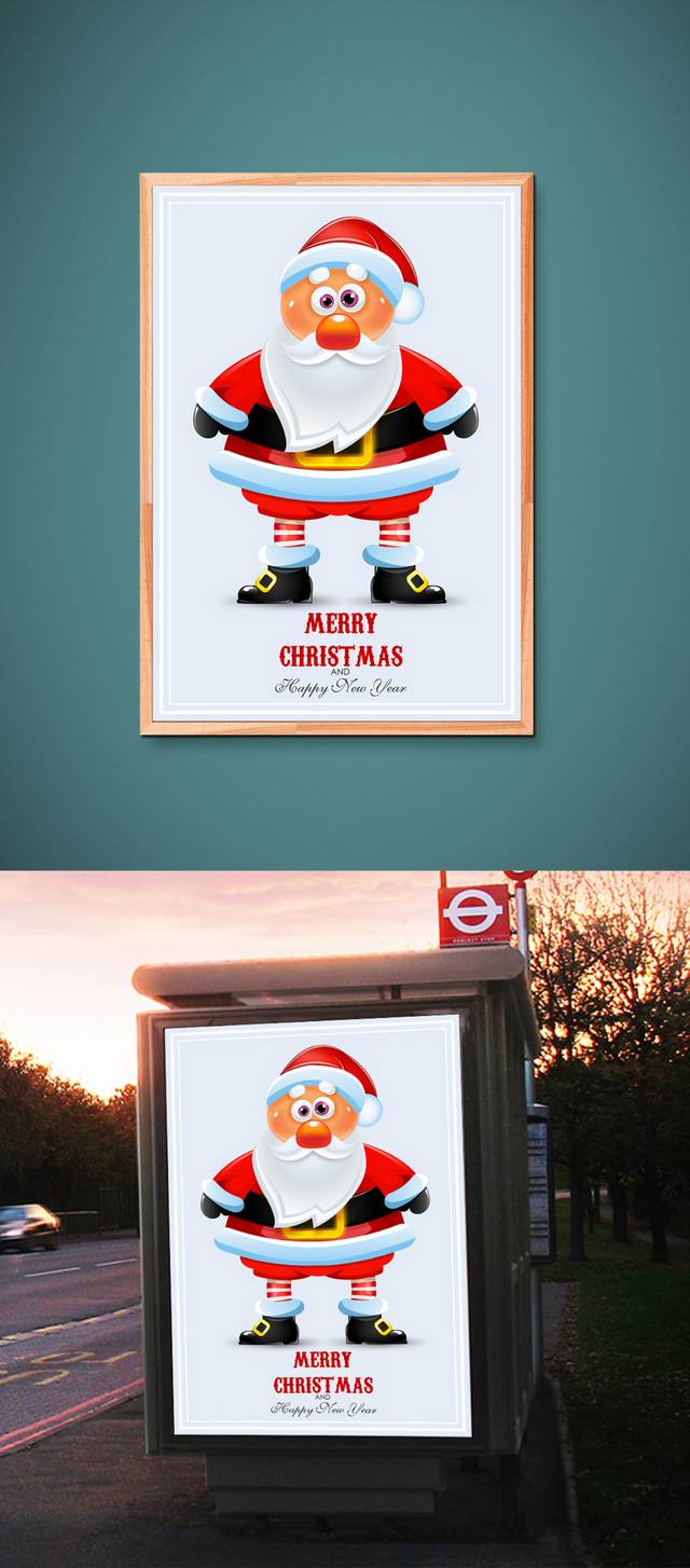 可爱圣诞老人海报