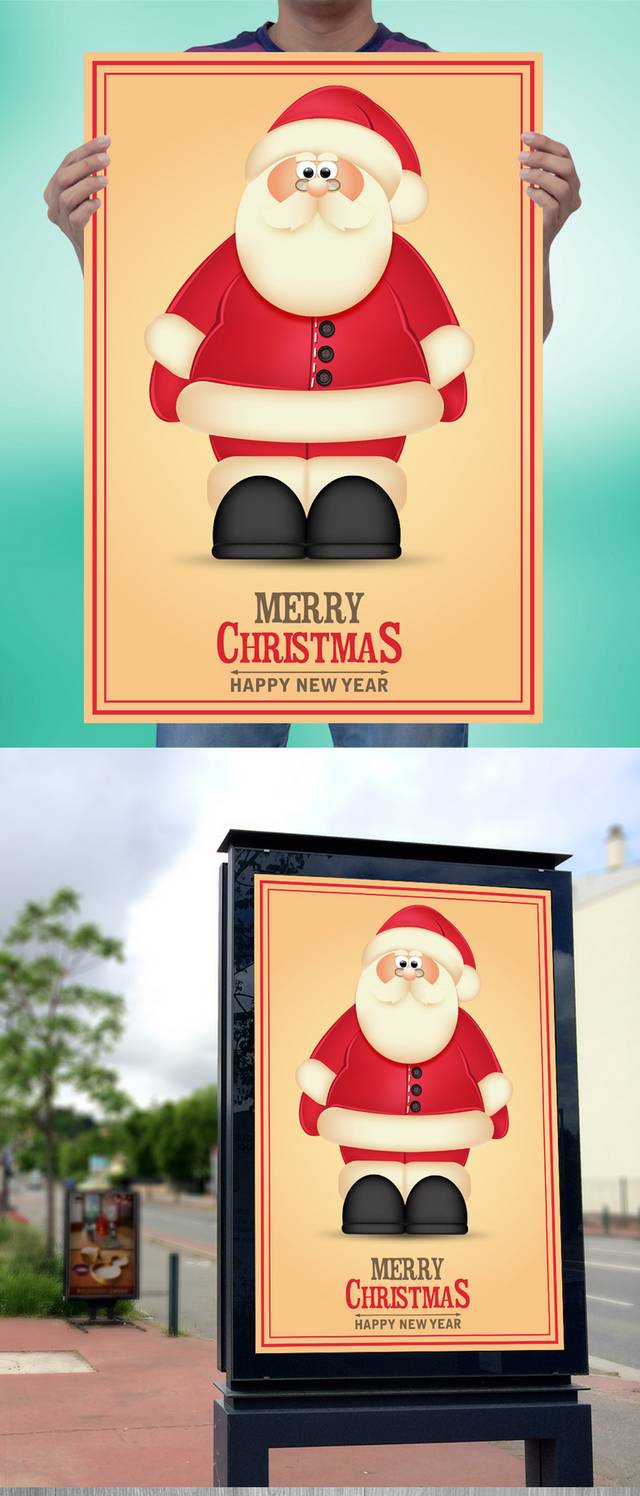 创意圣诞老人海报