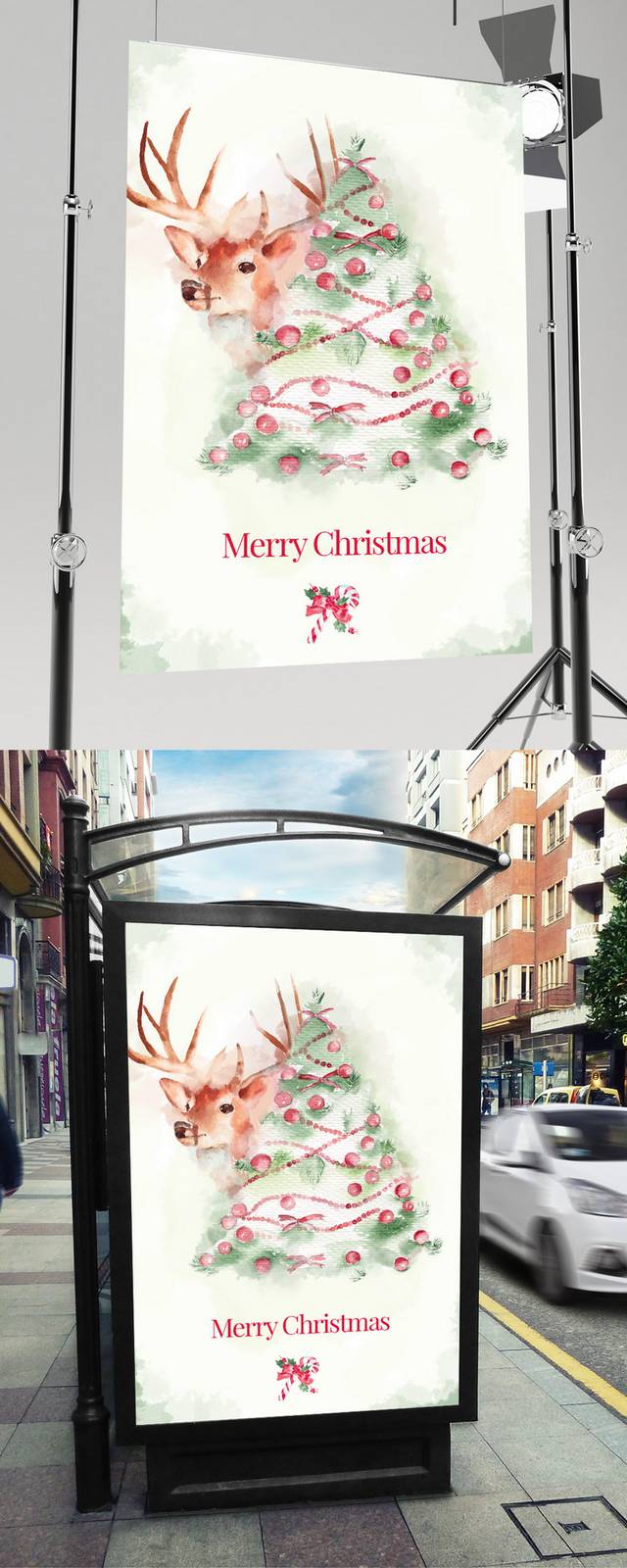 清新创意圣诞节海报下载