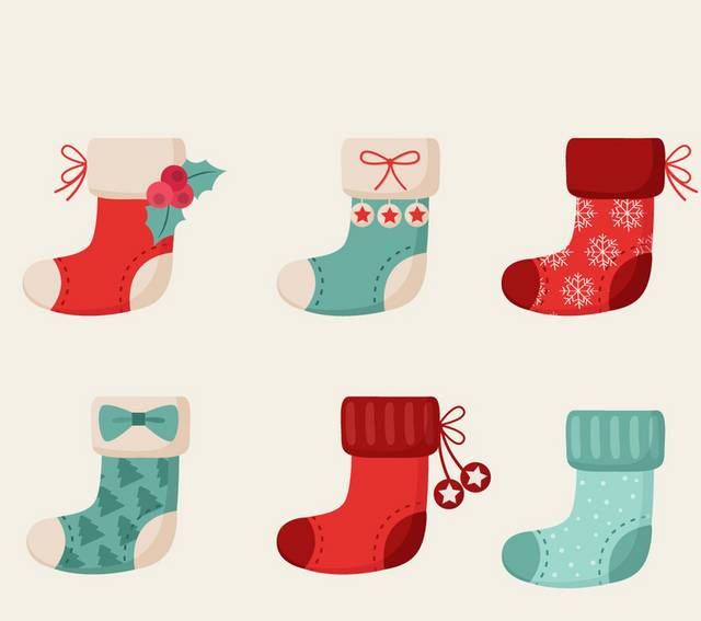 圣诞节袜子设计素材