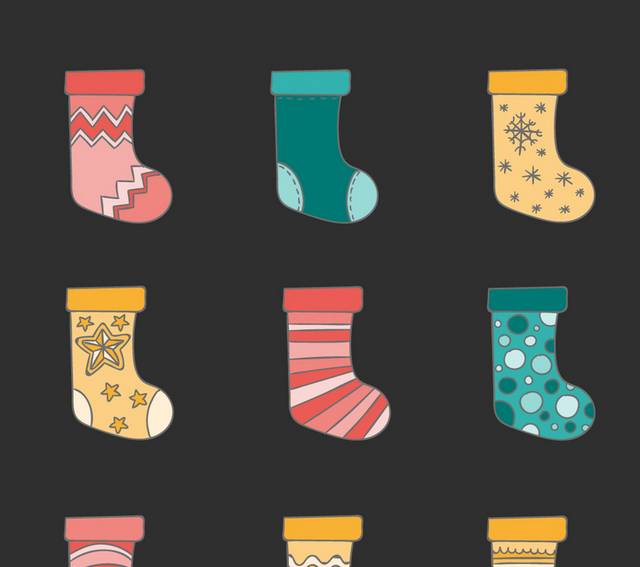 圣诞节袜子元素